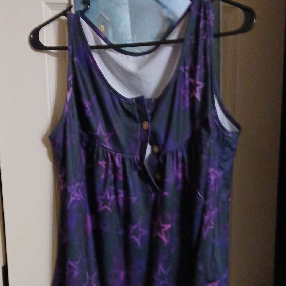 Purple Star Print Women's Top